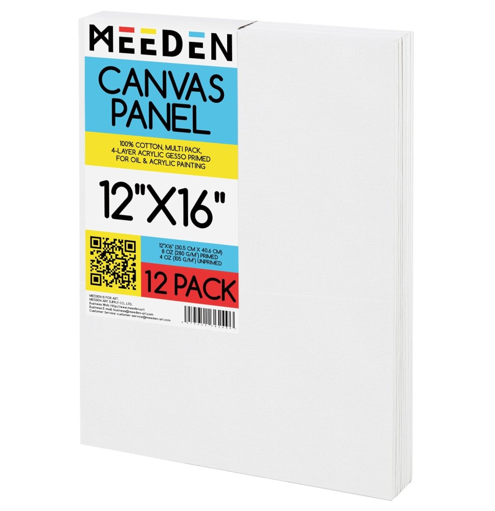 Meeden Canvas Panel Thin 12*16" 12Pcs*1Pkt