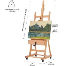 Meeden Large Studio H-Frame Crank Easel 1Pc