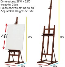 Meeden Medium-Duty Studio H-Frame Easel W/Storage Tray 1Pc