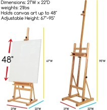 Meeden Medium H-Frame Studio Easel W/Storage Tray 1Pc