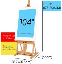 Meeden Ext-Large Classic H-Frame Artist Easel 1Pc