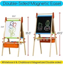 Meeden Double Sided Kids Wooden Art Easel Set 1Pc