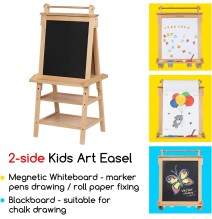 Meeden Kids Double-Sided Drawing Art Easel(Natural) 1Pc