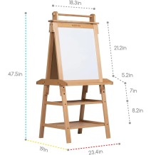 Meeden Kids Double-Sided Drawing Art Easel(Natural) 1Pc