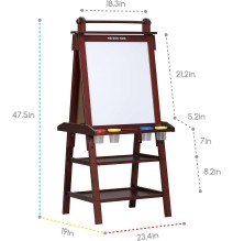 Meeden Kids Double-Sided Drawing Art Easel (Walnut) 1Pc