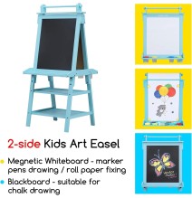 Meeden Kids Double-Sided Drawing Art Easel(Blue) 1Pc