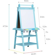 Meeden Kids Double-Sided Drawing Art Easel(Blue) 1Pc