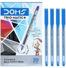 Doms Trio-Matic+ Trangle Ball Point Pen Blue12 Pieces