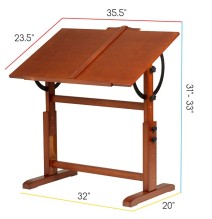 Meeden Solid Wood Drafting Table 1Pc