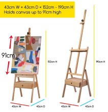 Meeden Sturio H-Frame Easel With Drawer 1Pc