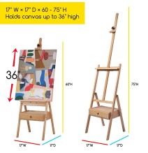 Meeden Sturio H-Frame Easel With Drawer 1Pc