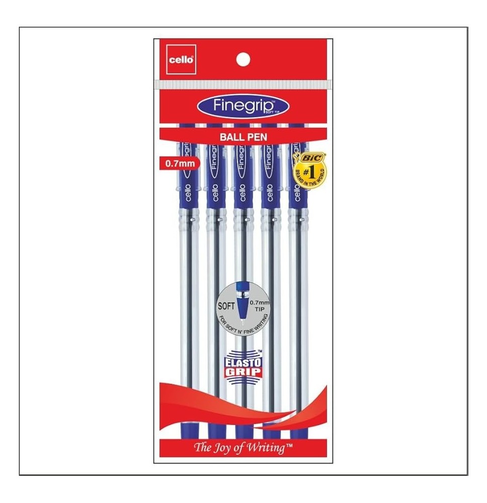 Cello Finegrip Ball Pen 5Pc 1Pck