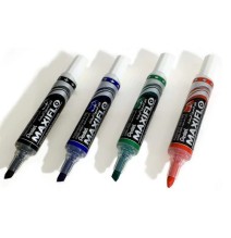 Pentel Maxiflo White Board Marker 4Pc 1Pck