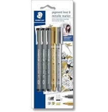 Staedtler Pigment Liner 7 Metalic Marker 5Pcs 1Card