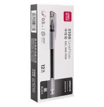 Deli Lineflow Gel Pen 0.5MM Black 12Pc 1Pck