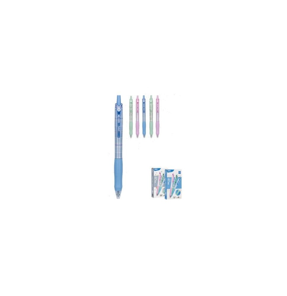 Deli Quick Dry Gel Pen 0.5mm Blue 12Pcs*1Pck