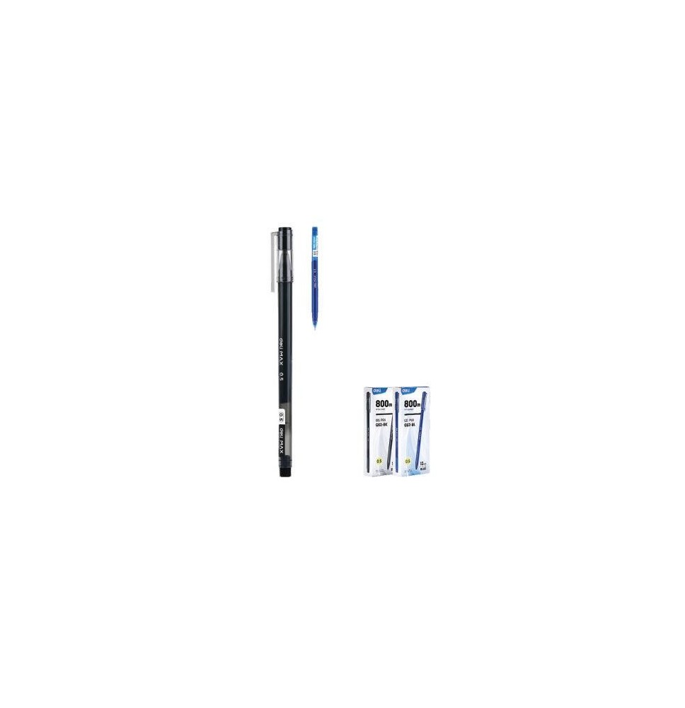 Deli Max Gel Pen Black 0.5MM 12Pc 1Pck