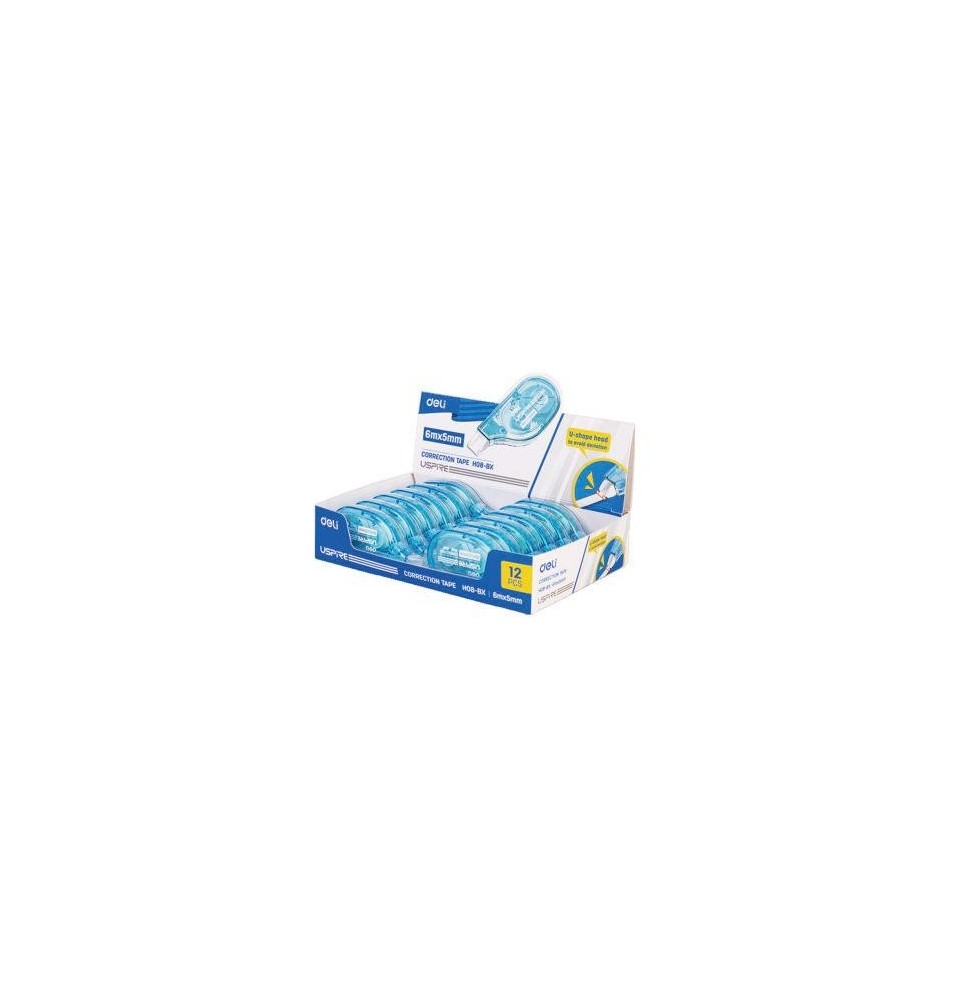 Deli Correction Tape 6Mx5MM 12Pc 1Box