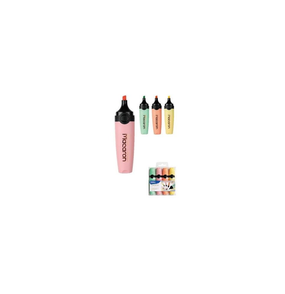 Deli Macron Highlighter 4Pcs 1Pck