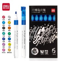 Deli Acrylic Marker 6Pc 1Pck