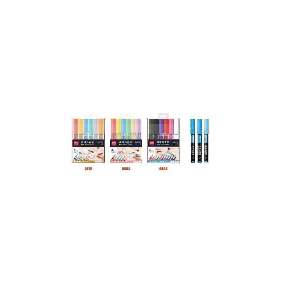 Deli Acryclic Marker 6Pc 1Pck