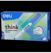 Deli Think White Board Marker BLUE 12pC 1PCK