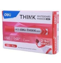 Deli Think Whiteboard Marker Red 12Pc 1Pck