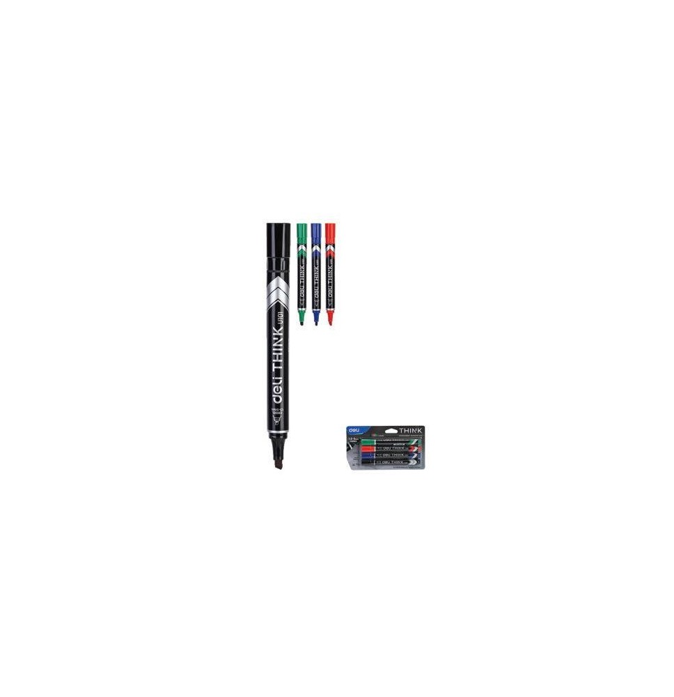 Deli Think Permanent Marker Black 1.5-5MM 12Pc 1Pck