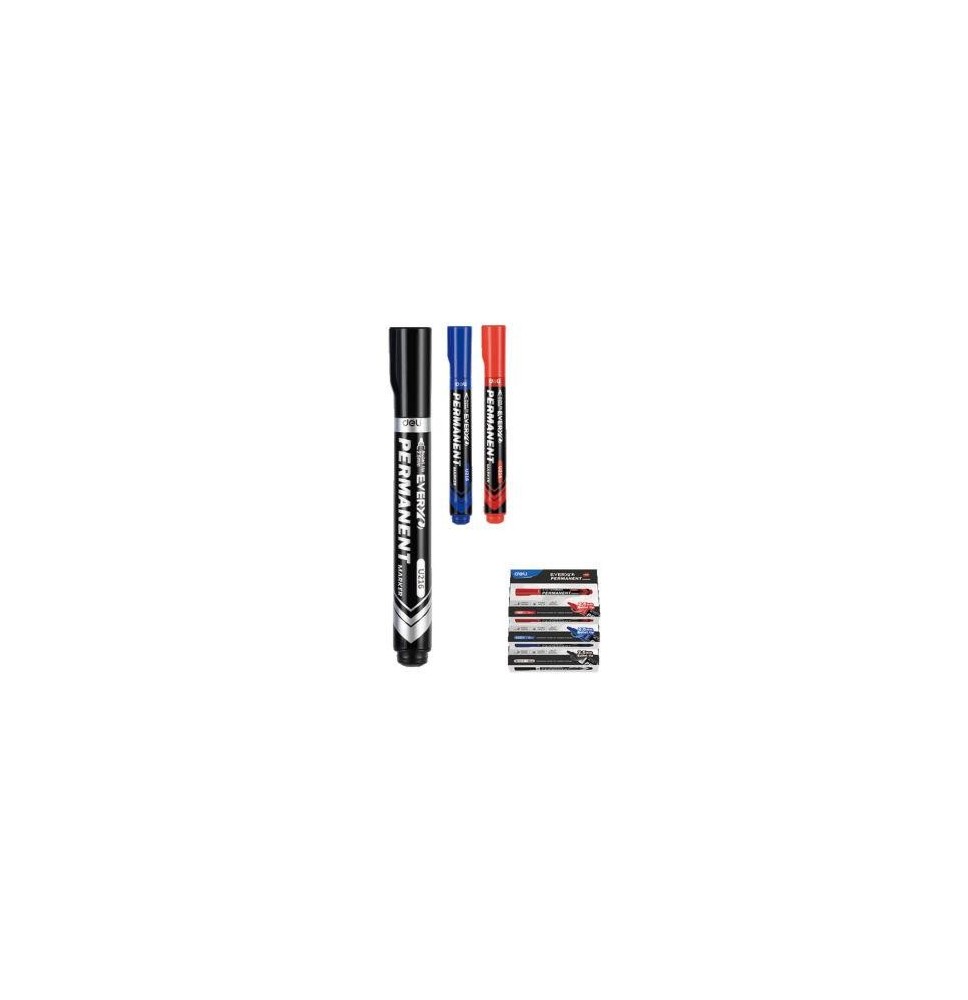 Deli Every Permanent Marker Black 12Pc 1Box