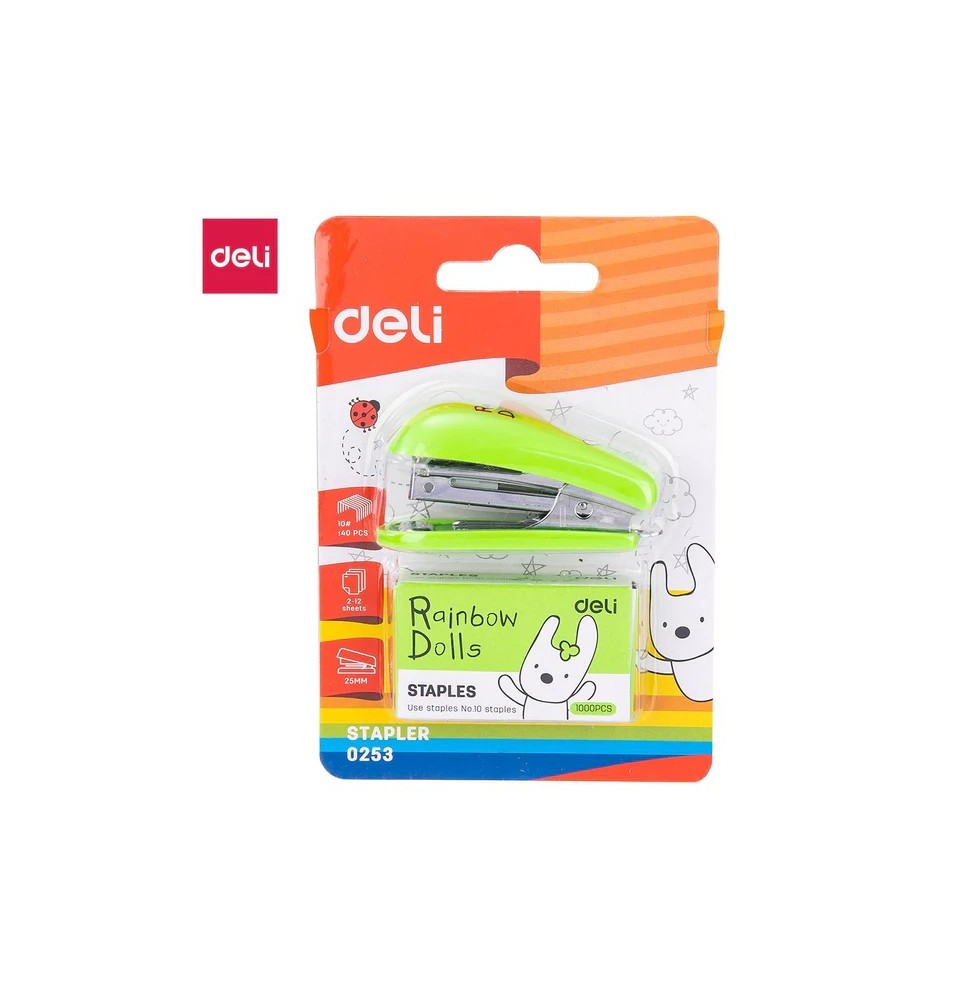 Deli Mini Stapler+ Pin 1Pck