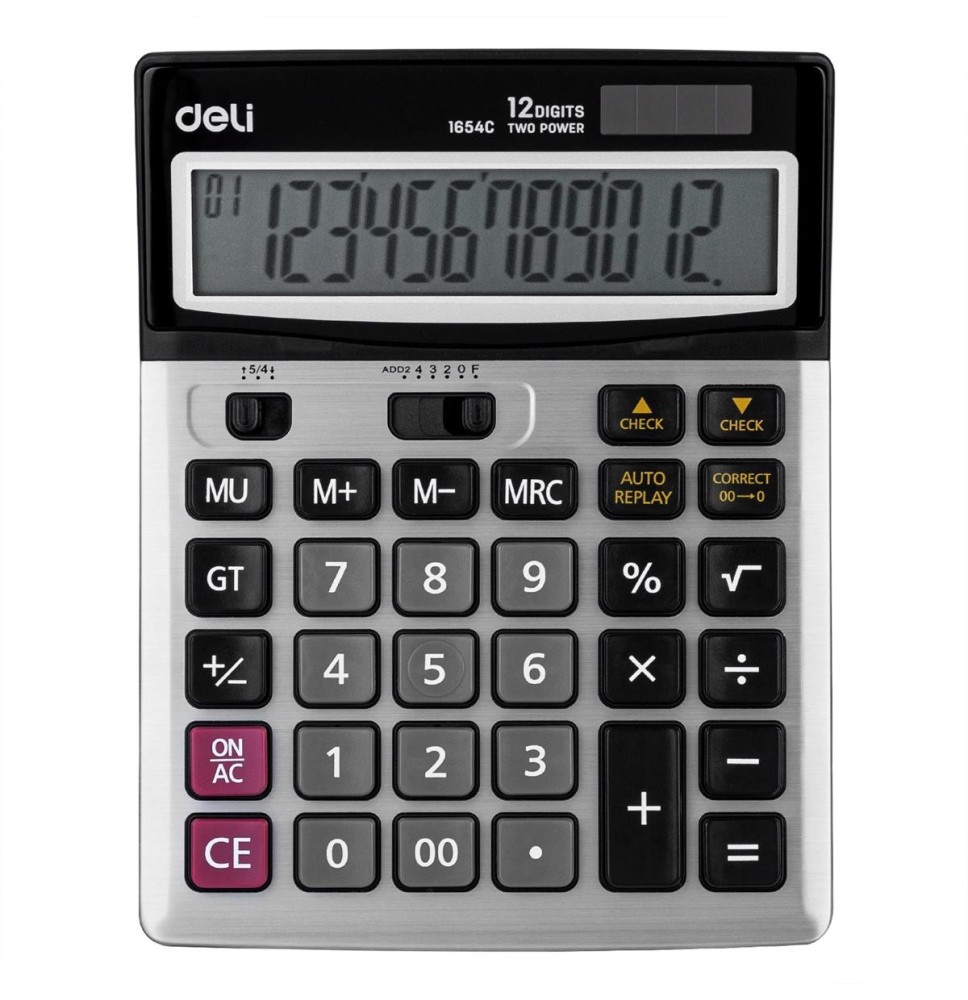 Deli Core Dual Power 12 Digits Calculator 1Pc