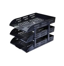 Deli File Tray Black 3Ttier 1Pc