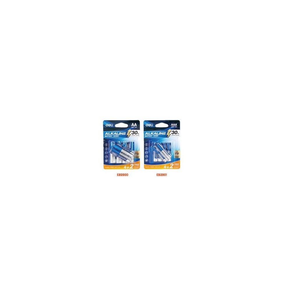 Deli AA Alkaline Battery 6Pc - 1Card