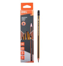 Deli Hb Ergonomic Shape 12 Graphote Pencil 12pc 1Pck