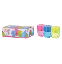 Deli Cubic Pencil 2-Hole Sharpener 8x12mm 12Pc 1Pck