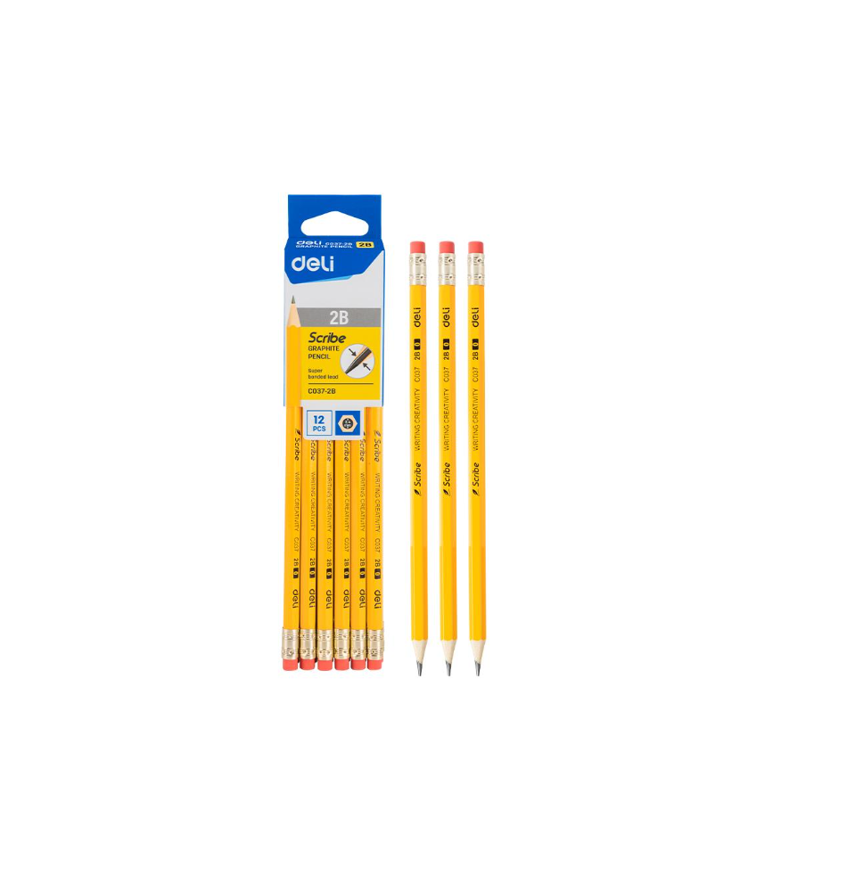 Deli Scribe 2B Graphite Pencil 12Pc 1Pck