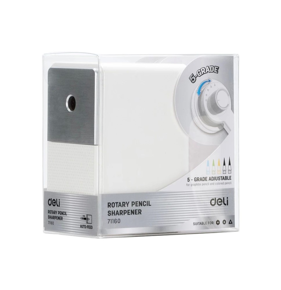 Deli Rotary Pencil Sharpener White