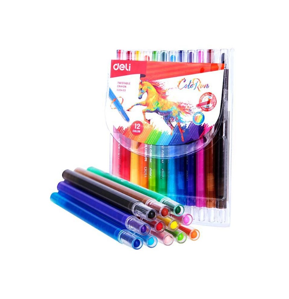 Deli 12 Twistable Crayons 12pcs 1PCK