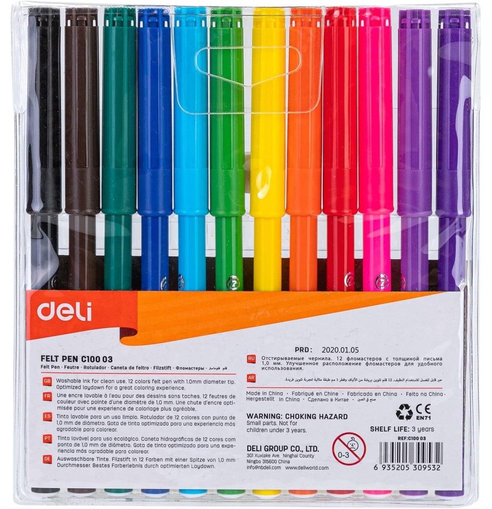 Deli Felt Pen 12Pcs 1Pck