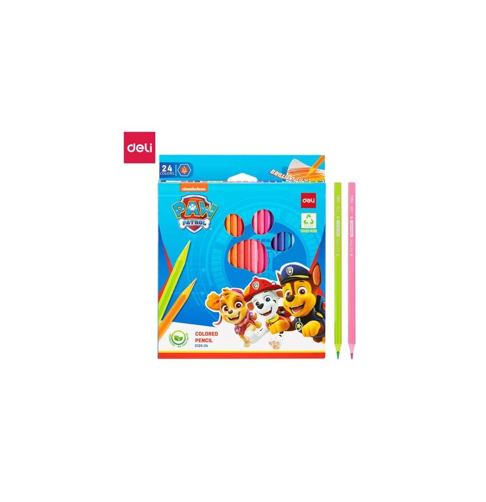 Deli Paw Petrol Color Pencil 24Pcs 1Pck