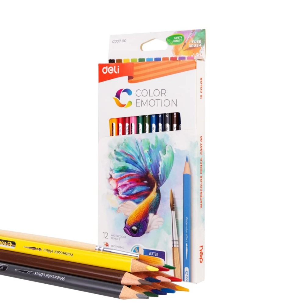 Deli Water Color Pencil 12Pcs 1Pck