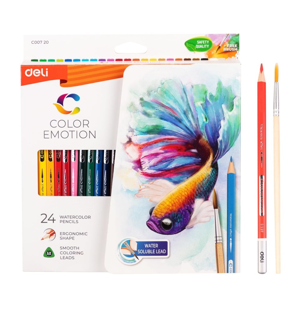 Deli Water Color Pencil 24Pcs 1Pck