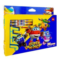 Deli Super Wings Wax Crayons 24Colors